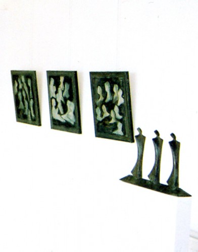 Brons sculptuur van Hans Grootswagers, Repetition.(Repeterend) 2001